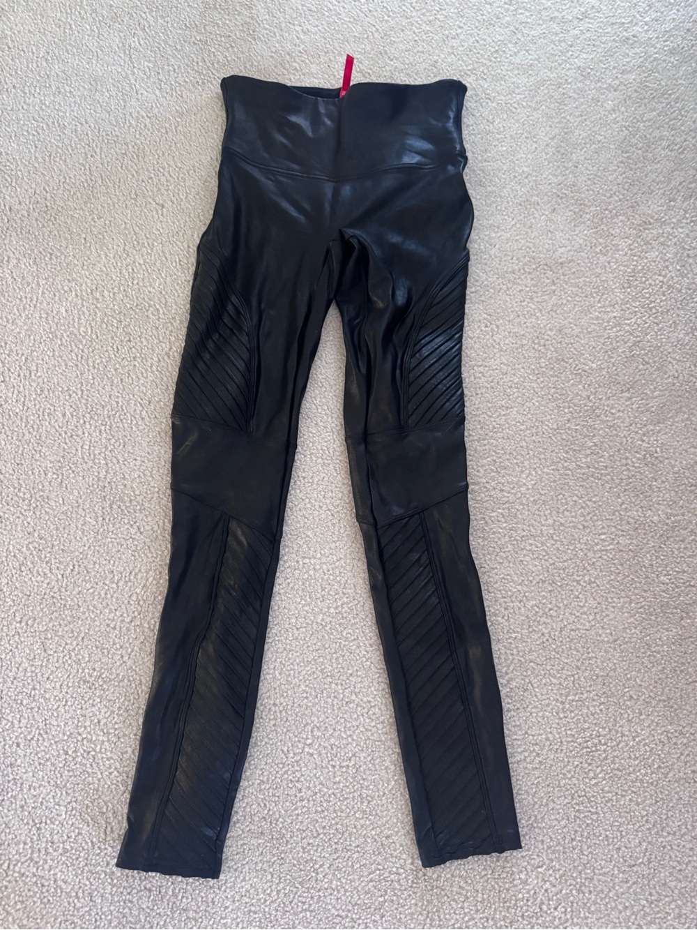 Black High-Waist Leather Leggings